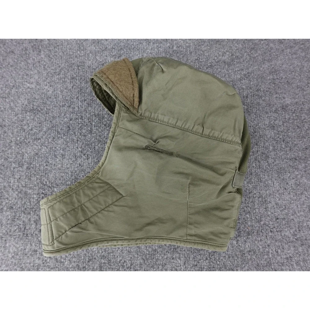 US Military Helmet Liner Cap Mens 7 1/2 Green 1970 Vintage Insulated Hood